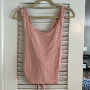 Lululemon Athletica pink tied crop tank top